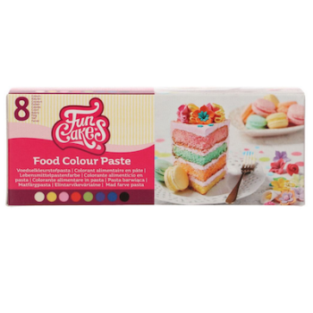 Lebensmittelpastenfarbe Set - 8 Farben - von FunCakes